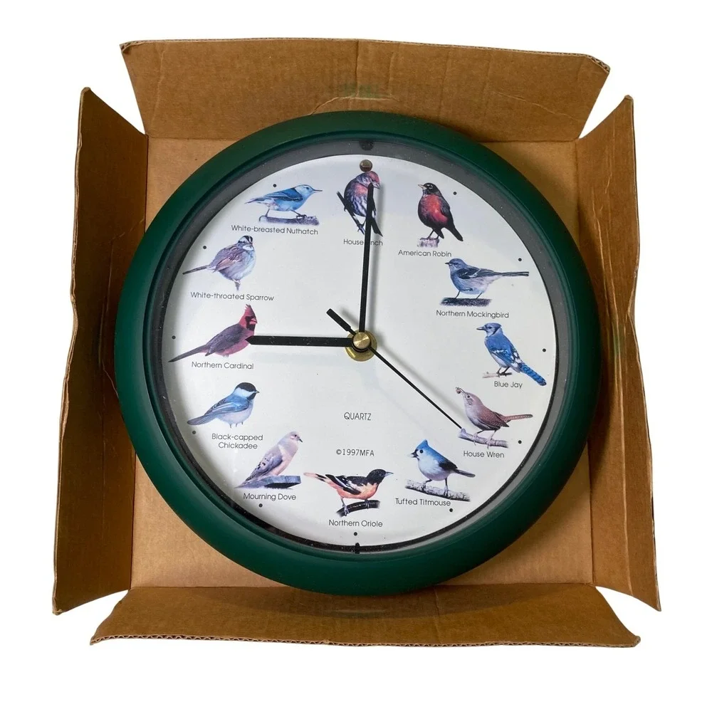 Bird Song Wall Clock Nature Sounds Quartz 1997 Tested Works Gift Idea